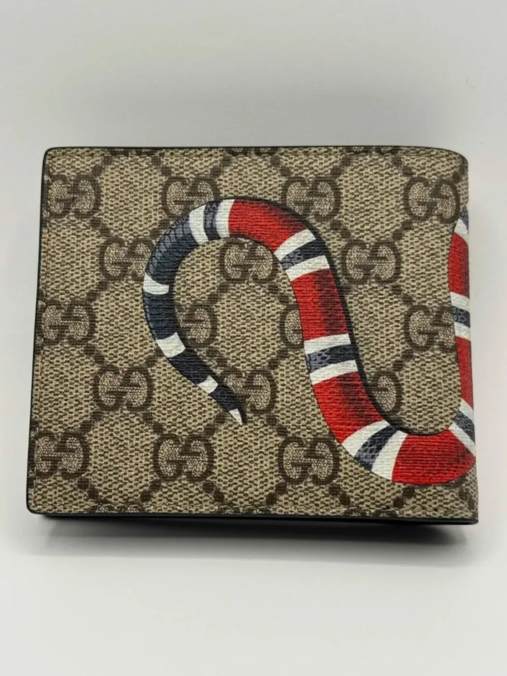 Gucci Kingsnake GG Supreme Wallet Beige